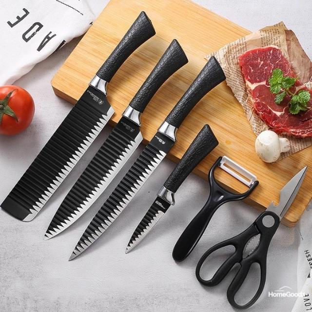 Jogo de Facas — KitGourmet™ com Tesoura e Descascador