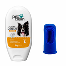 Kit Creme Dental + Escova Dedeira para Cães Gato