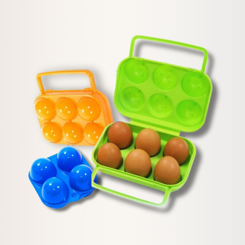 2 Estojos para Ovos Portátil - 4 e 6 unidades – Proteção e Praticidade I Frete Grátis